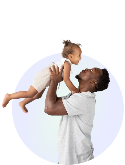 Father with little daughter